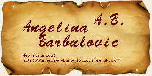 Angelina Barbulović vizit kartica